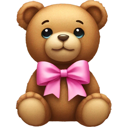 teddy bear with pink bow emoji