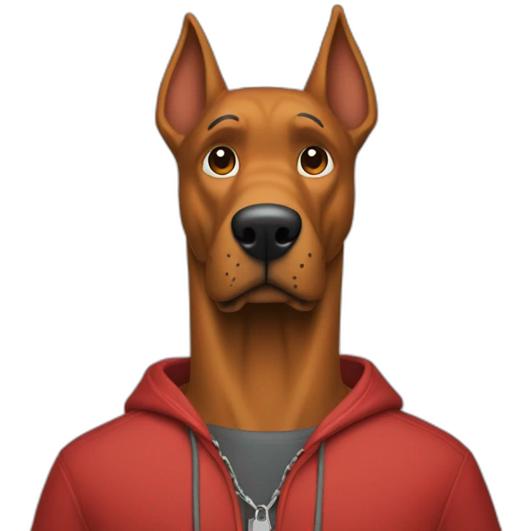 scooby doo with red hood and computer emoji