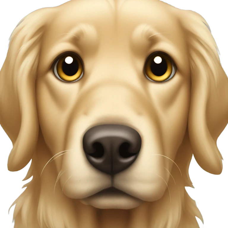 Ashy blonde Golden retriever with big head emoji