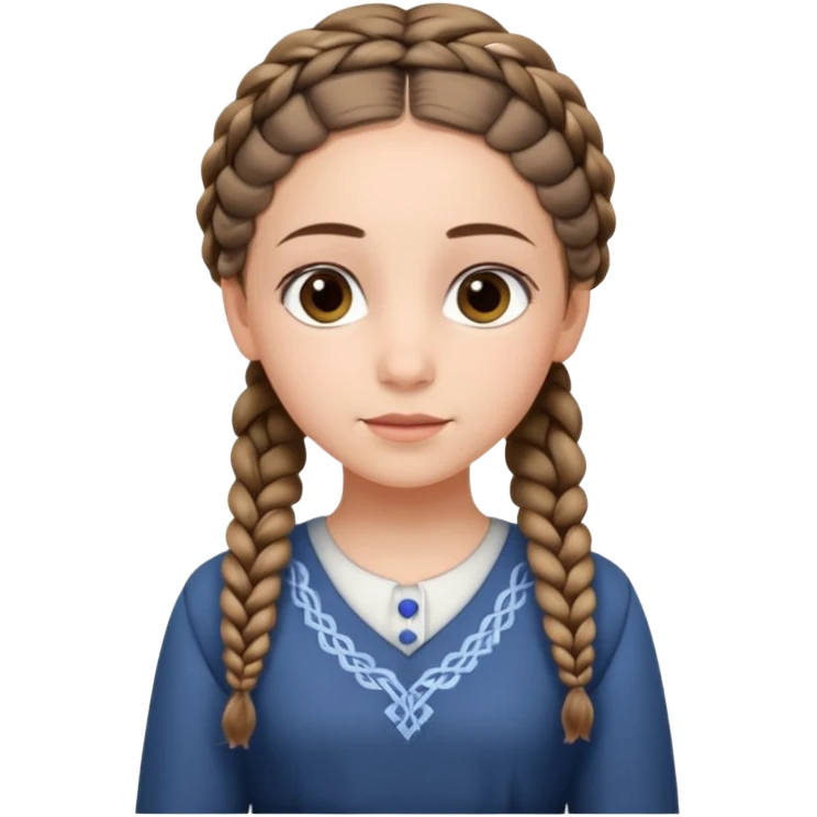 young modest jewish girl braids no headband emoji