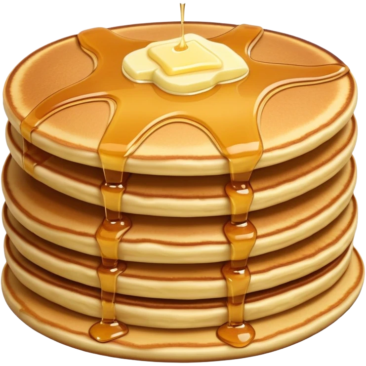 Stack of pancakes with maple syrup and butter emoji