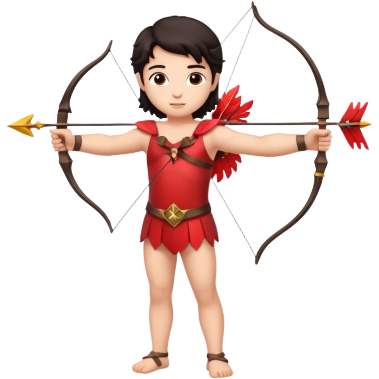 Full body Cupid with a bow and dark hair emoji