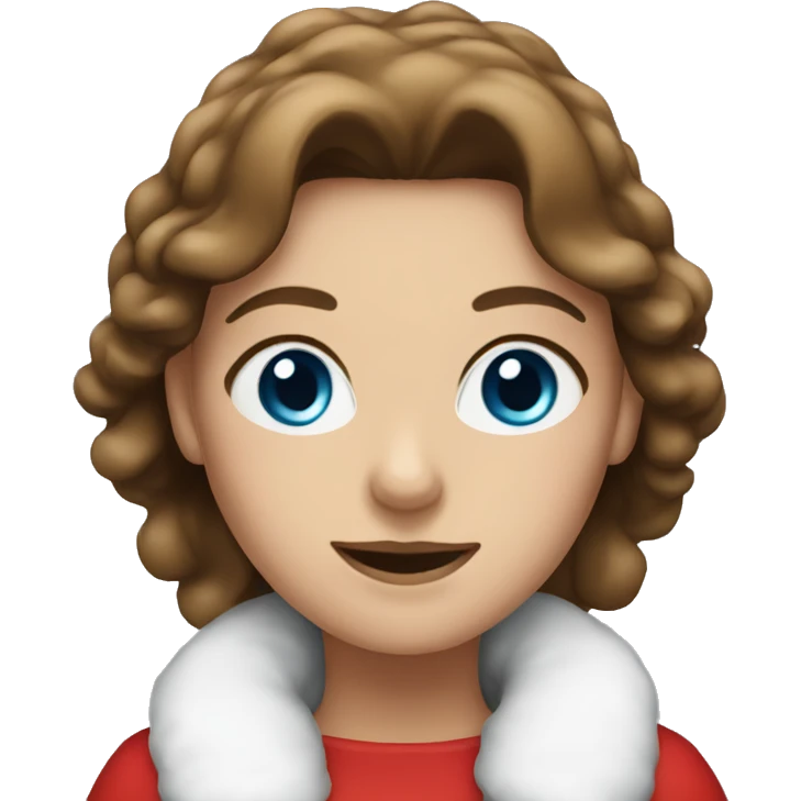 Female Santa with brown hair and blue eyes emoji
