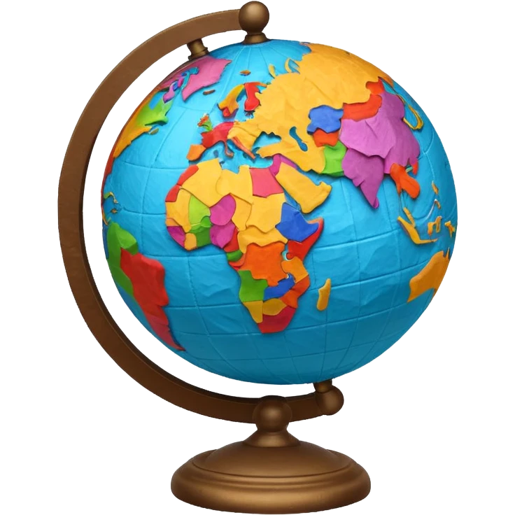 Papier-Mâché Globe with paper emoji