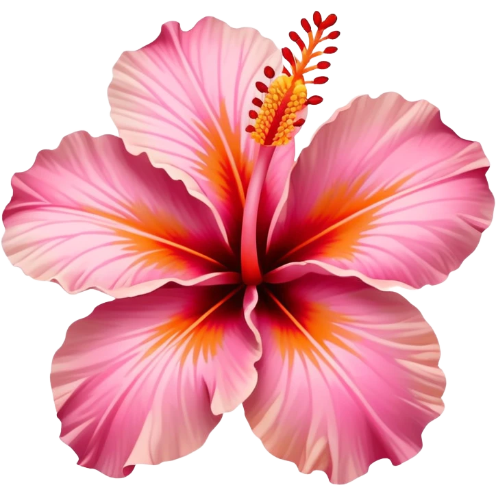 Pink and orange Hibiscus flower emoji
