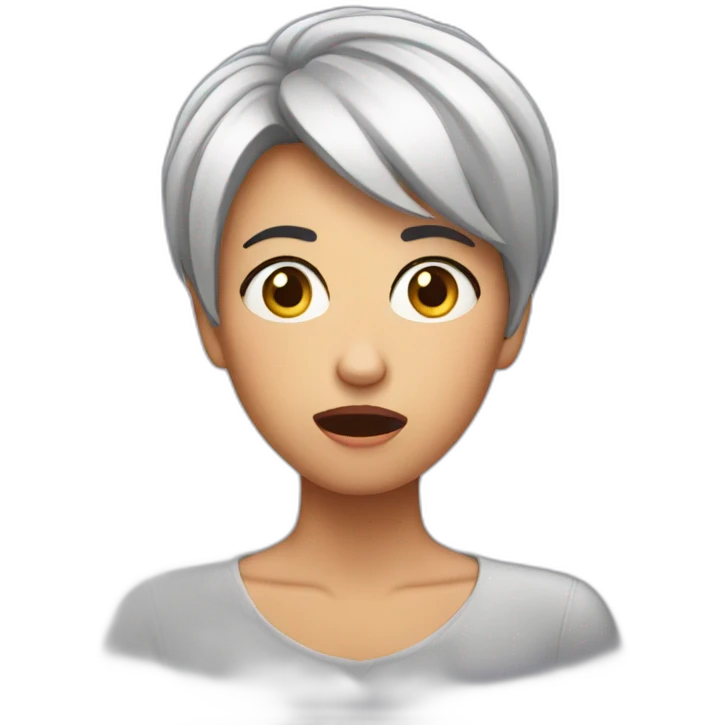 Shocked very short hair woman emoji