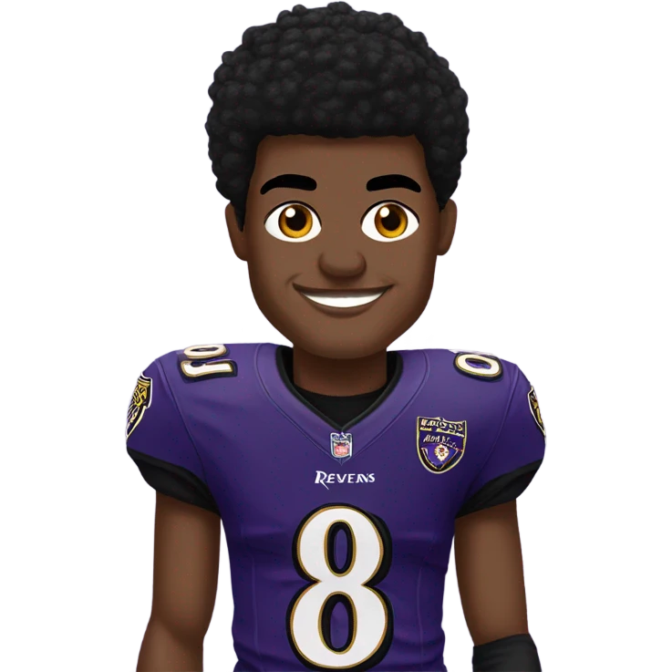 the football player lamar jackson in a raven’s jersey  emoji