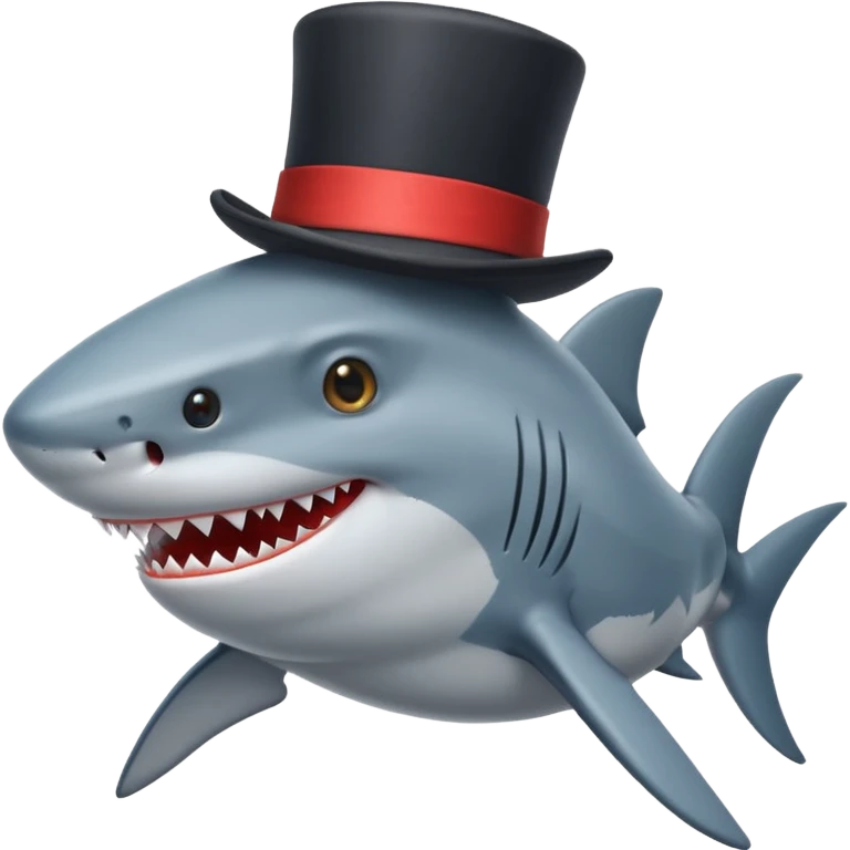 Shark with a top hat emoji
