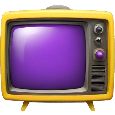 purple retro TV with yellow screen emoji