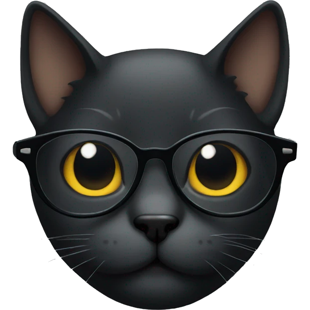Dark cat with glasses emoji