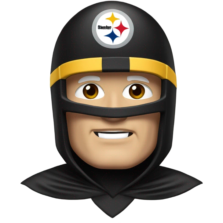 Terry Bradshaw Pittsburgh Steelers player in helmet and uniform with black cape. emoji