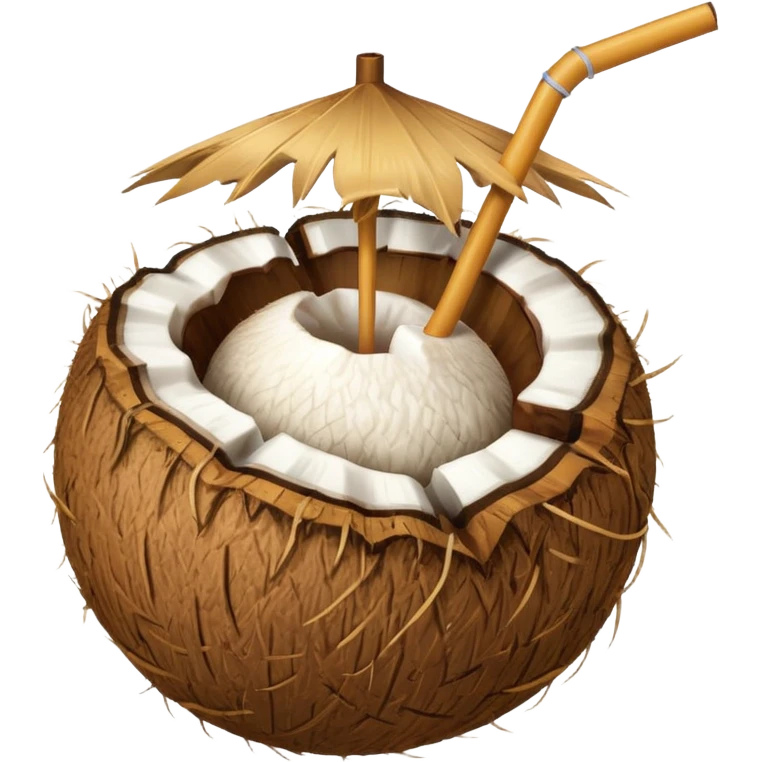 Coconut with straw emoji