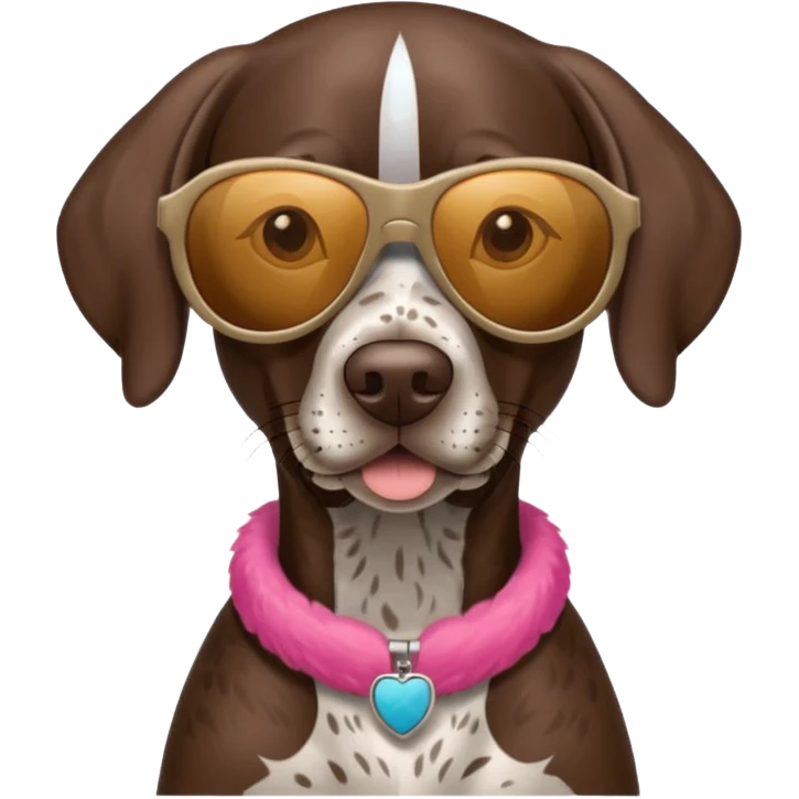 German shorthaired pointer with sunglasses emoji