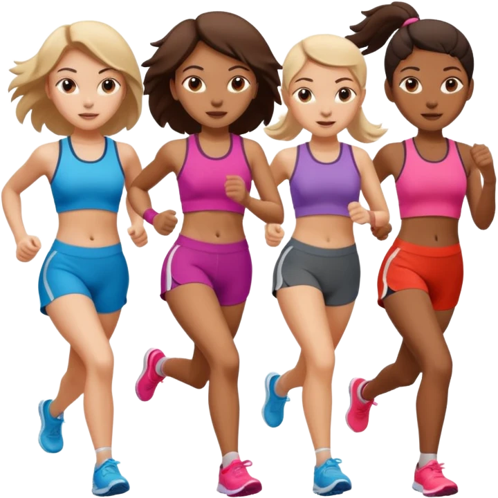 girls running together (have appropriate clothes) emoji
