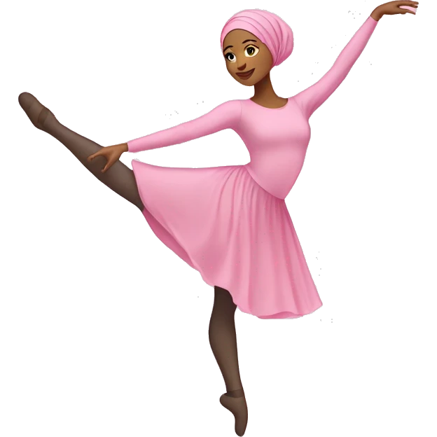 Beautiful-Hijabi-woman-doing-ballet-in-pink emoji