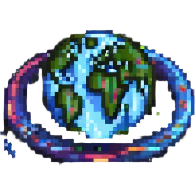 planet with rings pixel art emoji