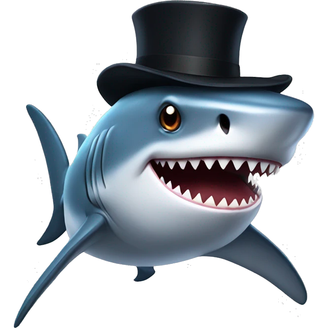 shark with tophat emoji