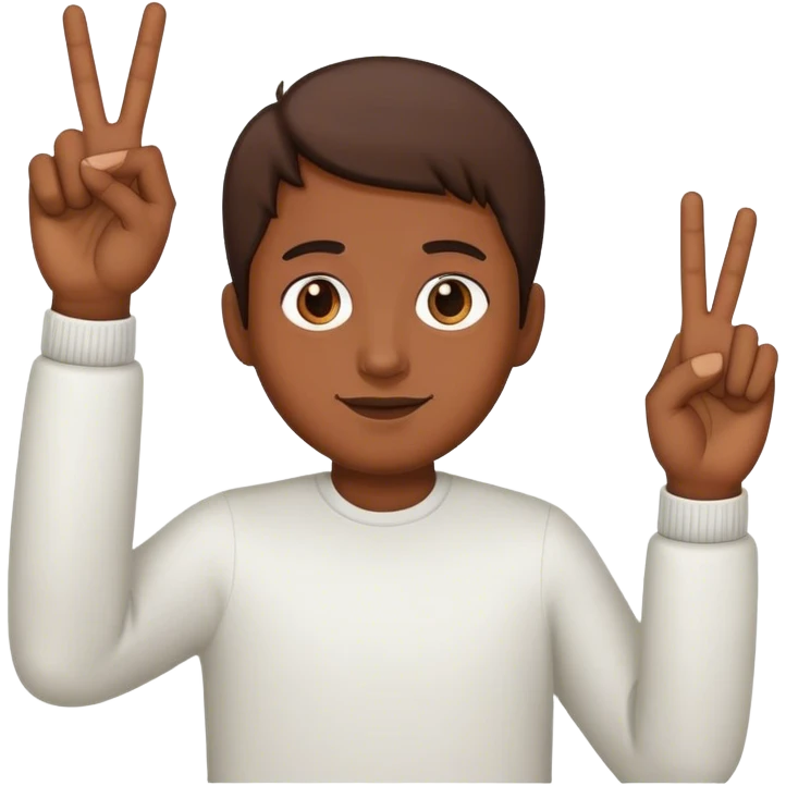 4 fingers up brown emoji