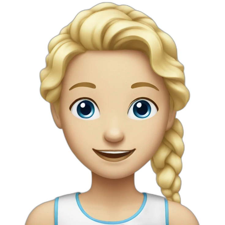 smile girl blond with blue eyes emoji