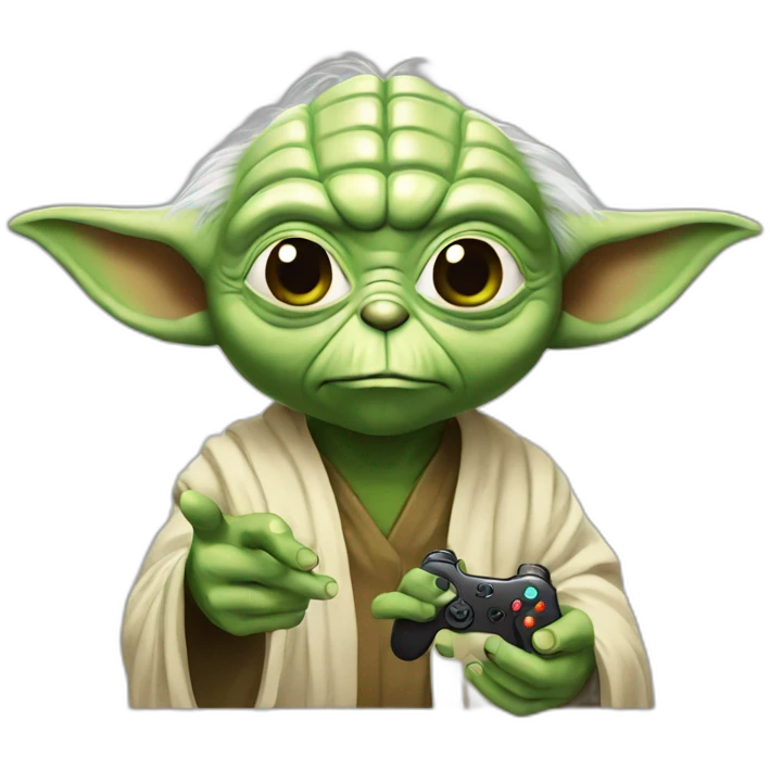 Yoda playing video game emoji