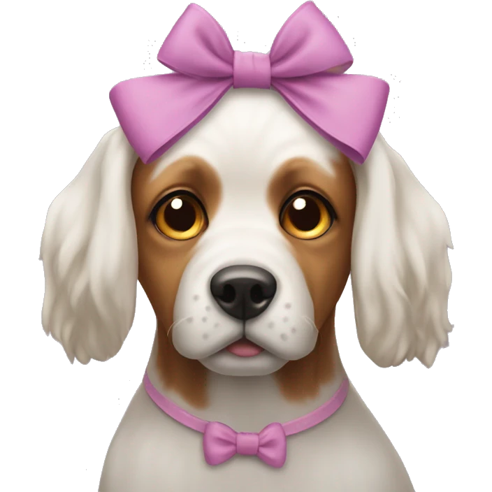 Mltese dog have bow on head  emoji