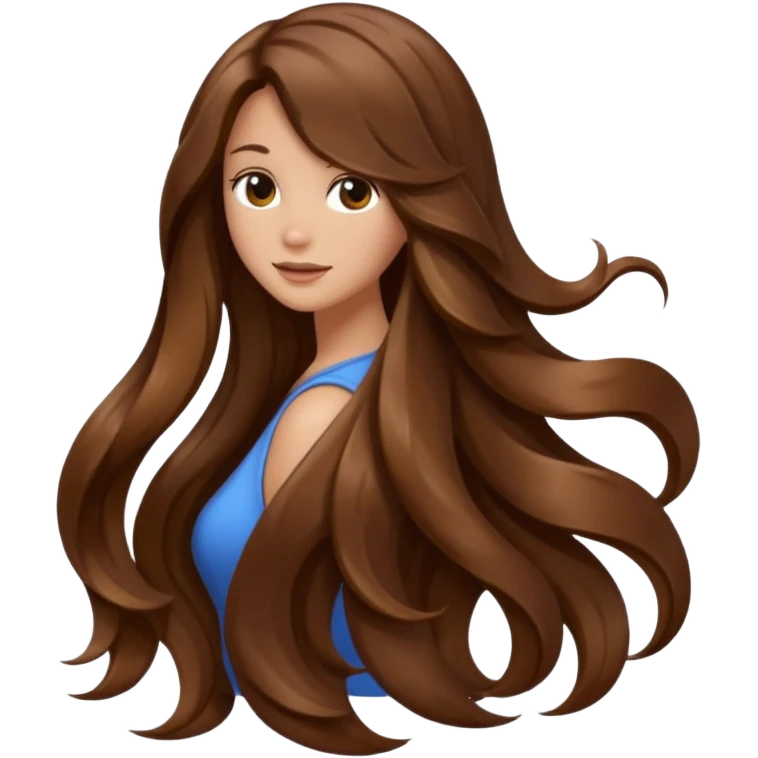 back view of long brown hair emoji