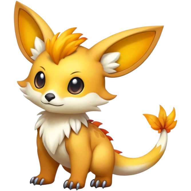 Cute cool colorful fantasy animal hybrid Fakemon full body emoji