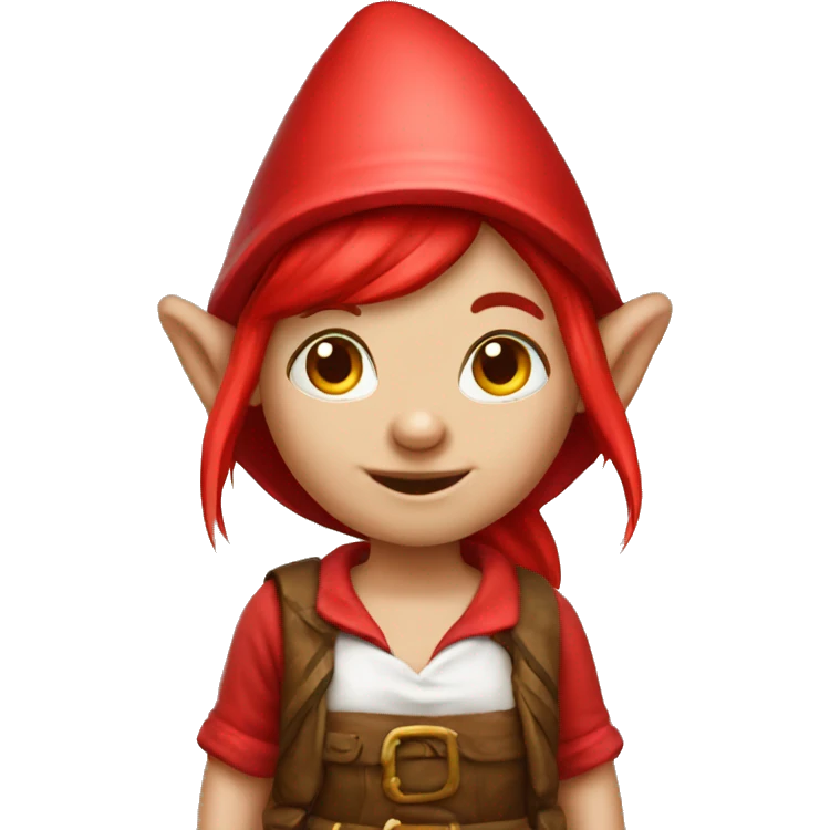 Red girl gnome emoji