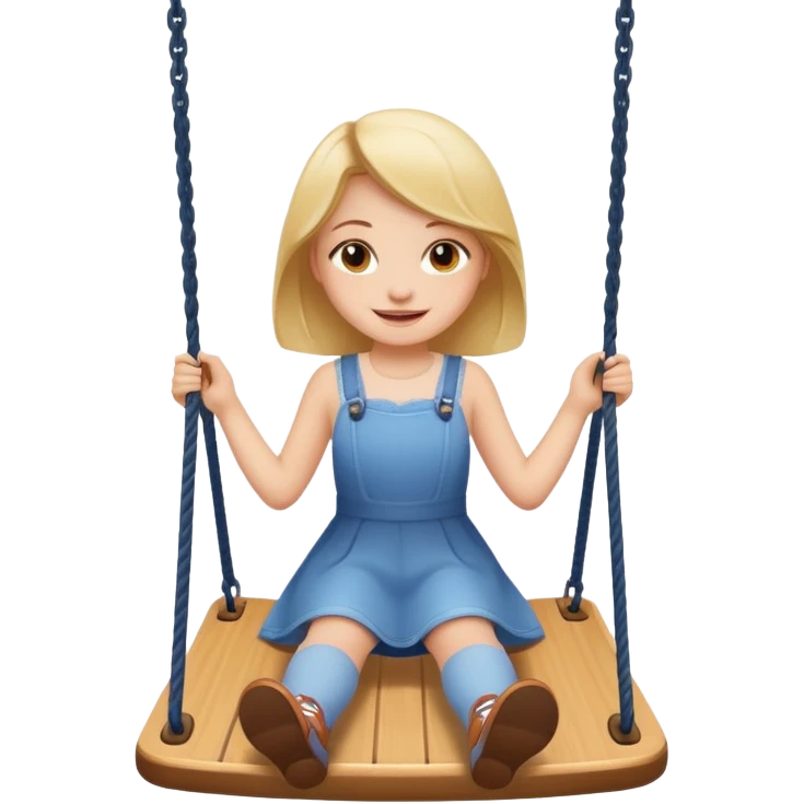 Swing, swing-board with  girl emoji