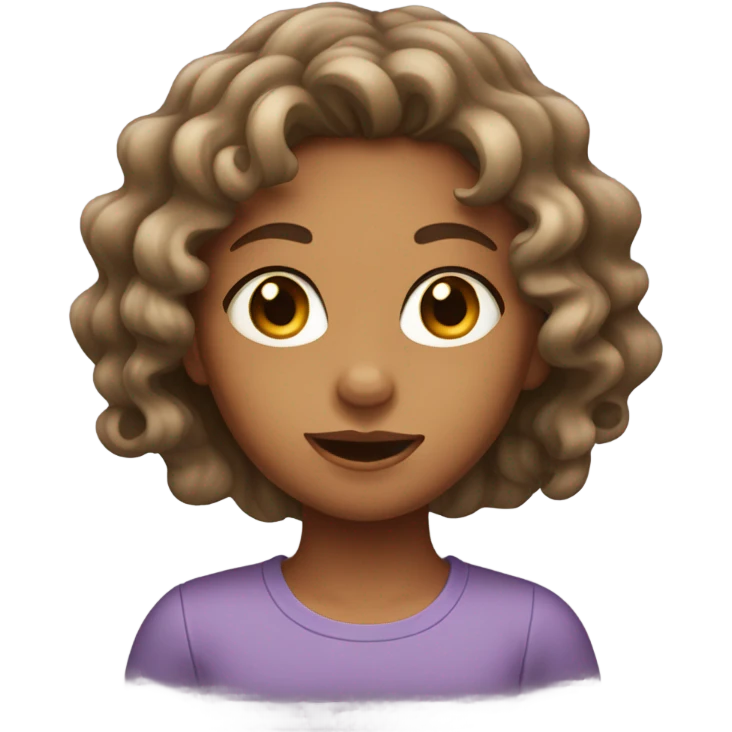 Taned girl with wavy hair  emoji
