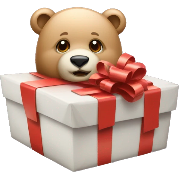 Un oso dando un regalo emoji