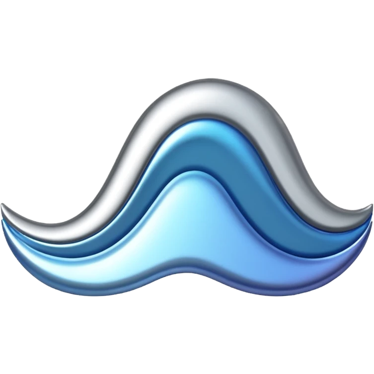 Chrome metallic ocean emoji