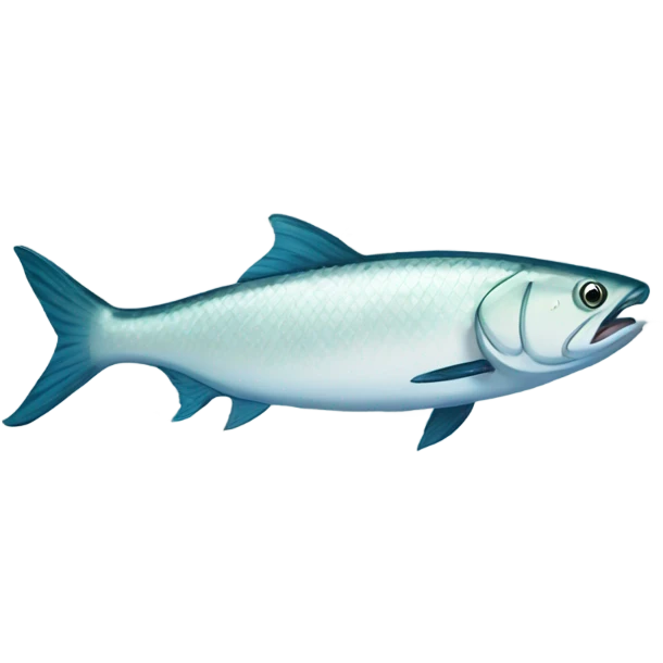 Tarpon fish chasing mullet fish emoji