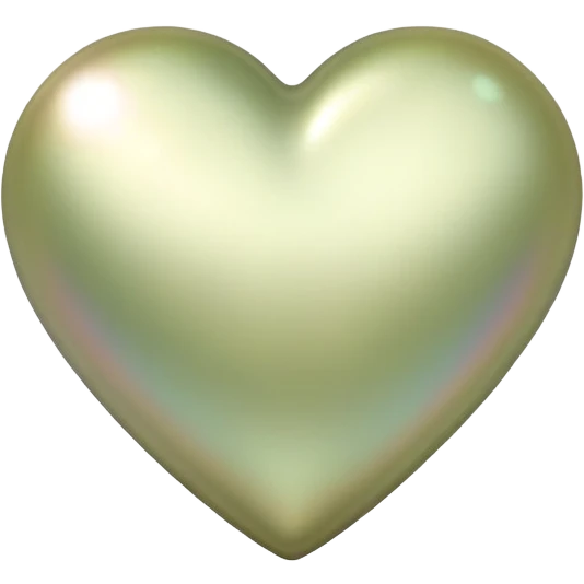 Pale olive pearl heart emoji