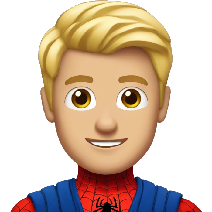 handsome blonde spiderman emoji