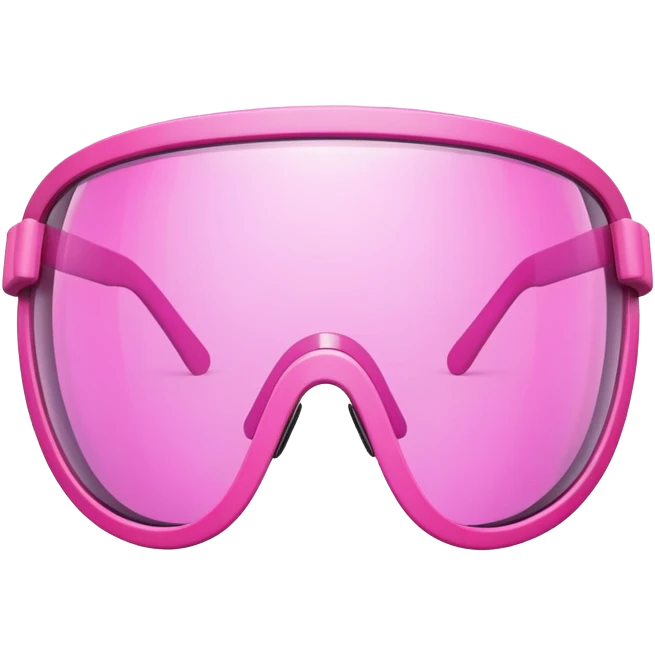 chunky pink shield visor glasses, extra thick design, bold Y2K style, one continuous lens emoji