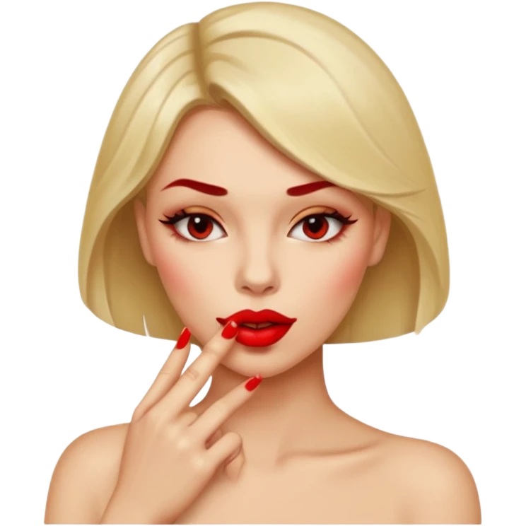 Chica mordiendose el dedo sexi emoji