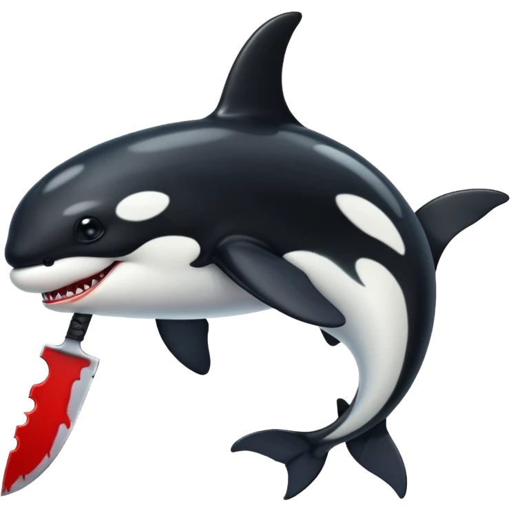 orca holding a bloody knife emoji