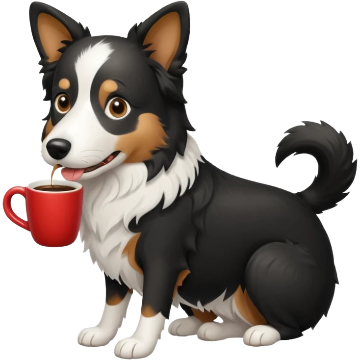 Border collie café con blanco emoji