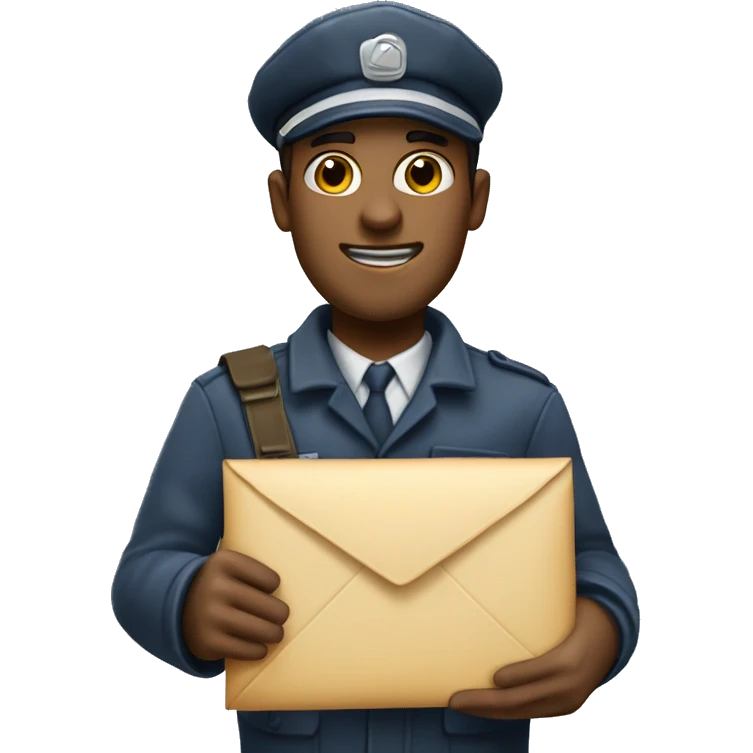 a normal skined postman holding an envelope emoji