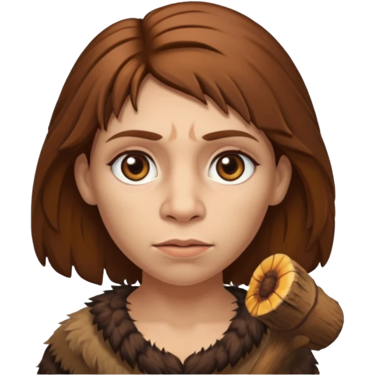 a NEANDERTHAL WOMAN WITH BROWN HAIR emoji