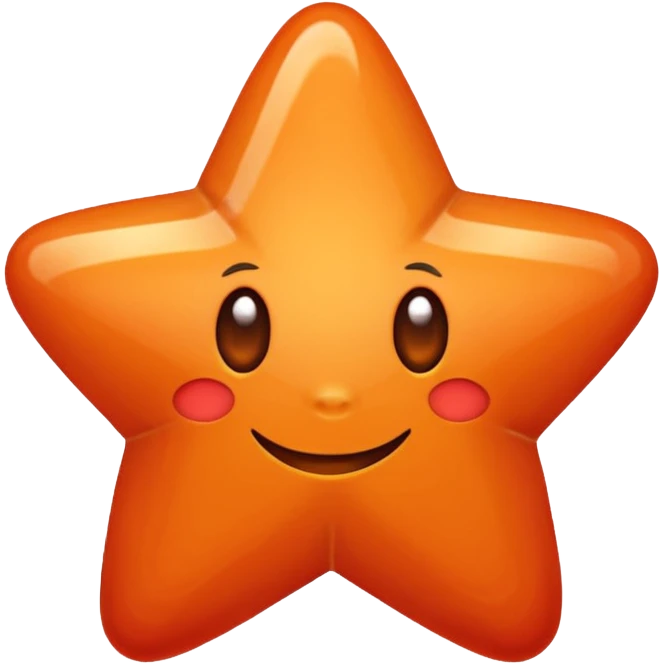 Oreange colour ball in side the red colour star emoji
