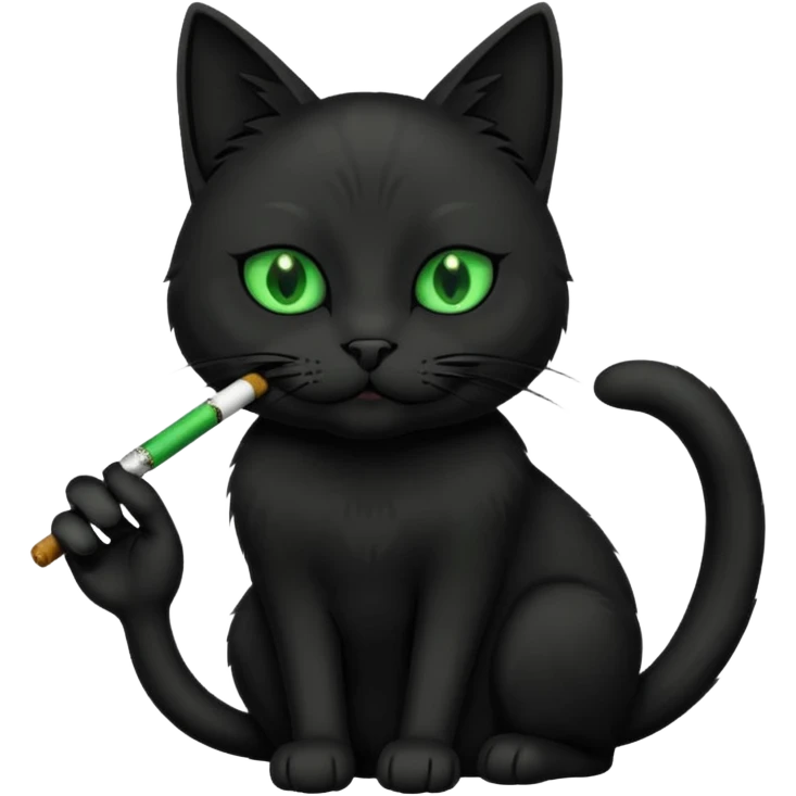 black cat smoking a joint  emoji