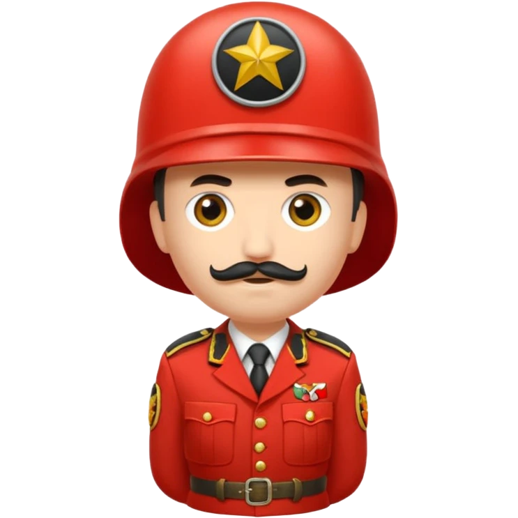 Eine Tomate mit Gesicht, armen, Beinen als Panzerkommandant emoji