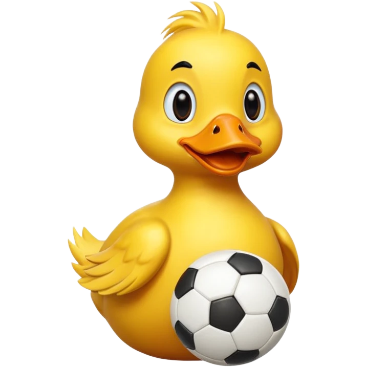 Duck playing soccer emoji