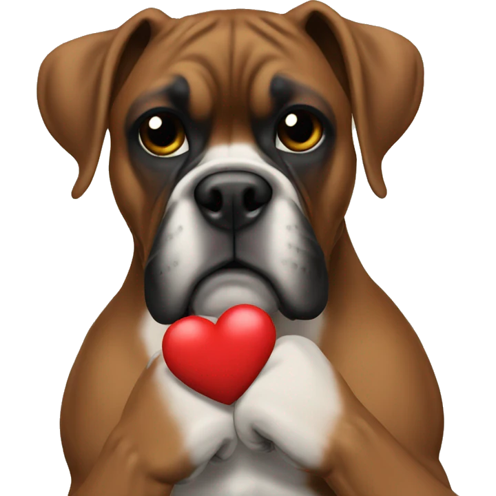 Boxer with heart  emoji