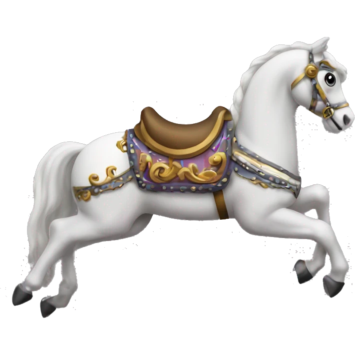 carousel horse with haunting eyes spinning emoji