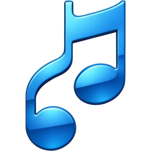 3D blue music icon logo note  no background unique y2k emoji