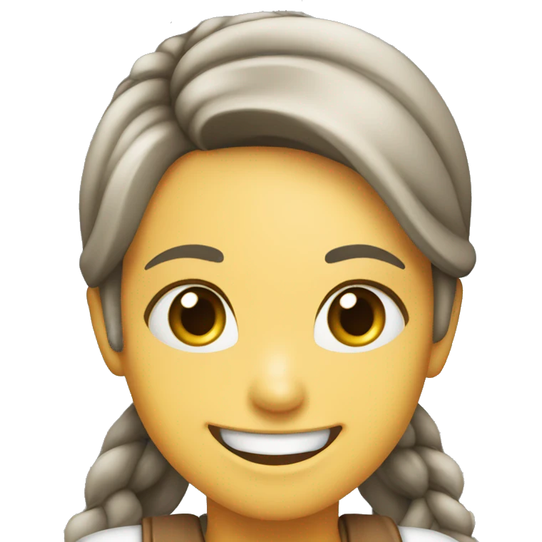 Girl smilng and doing the victory sing emoji