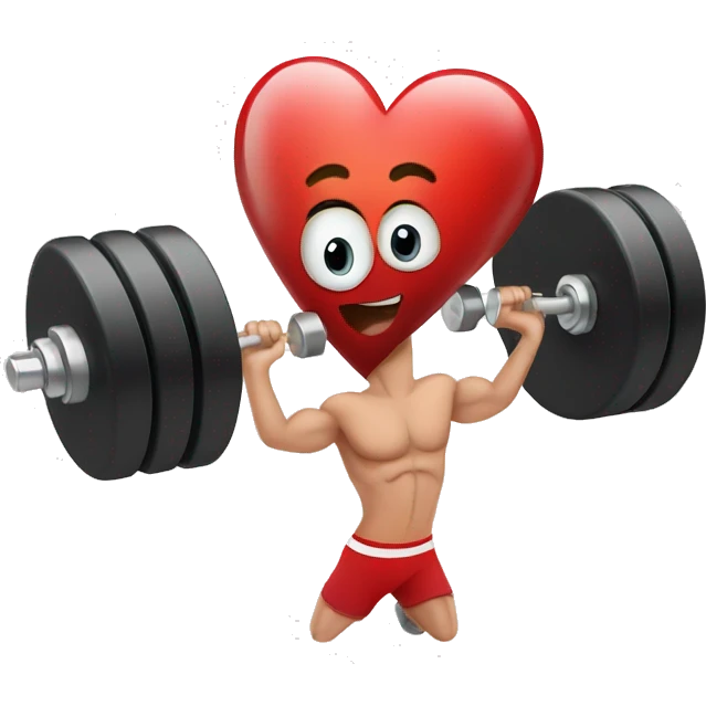 heart with gym dumbells emoji